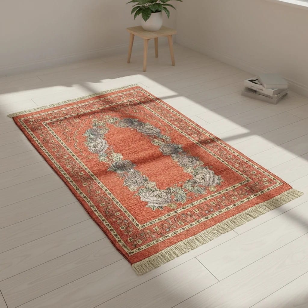 Tapis de Prière Pliable Floral Antidérapant | SalatNoor
