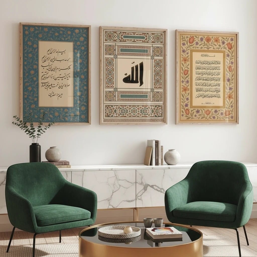 Calligraphie Islamique Ayat Al-Kursi Coffret 3 Pièces | SalatNoor