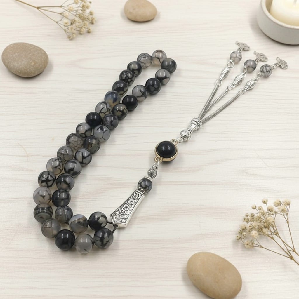 Chapelet Musulman Pierre Agate Naturelle | SalatNoor