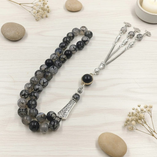 Chapelet Musulman Pierre Agate Naturelle | SalatNoor