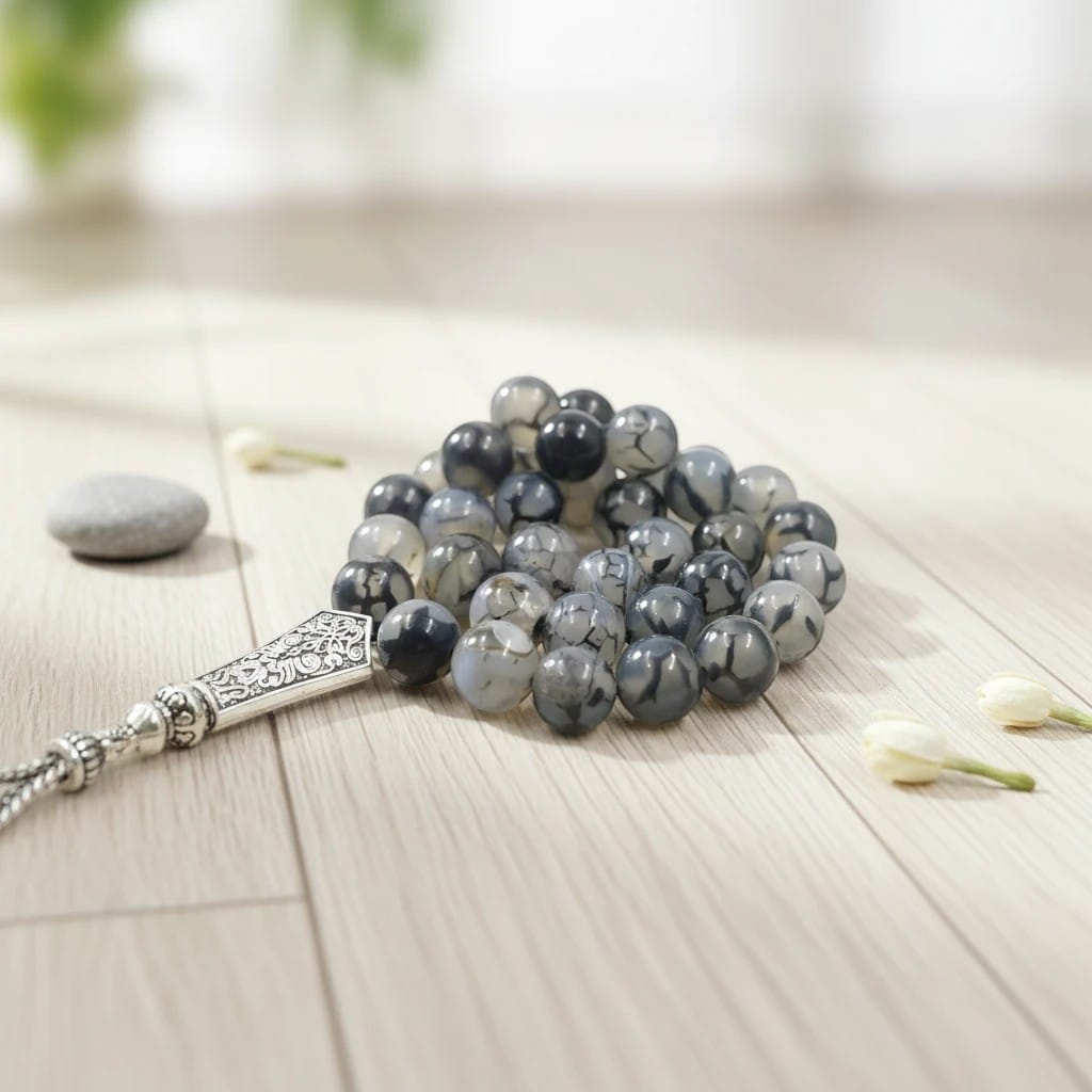 Chapelet Musulman Pierre Agate Naturelle | SalatNoor