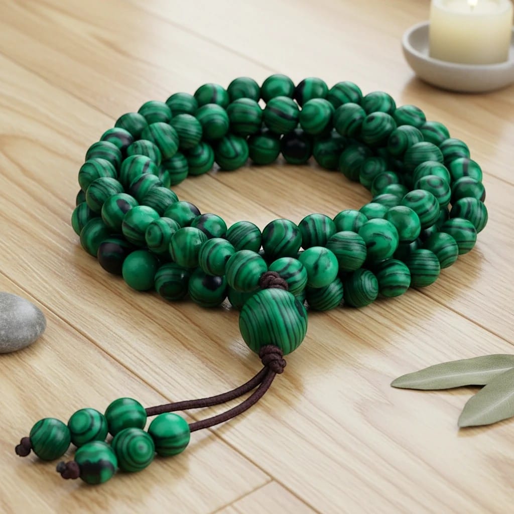 Chapelet Musulman Pierre Malachite 108 Grains | SalatNoor