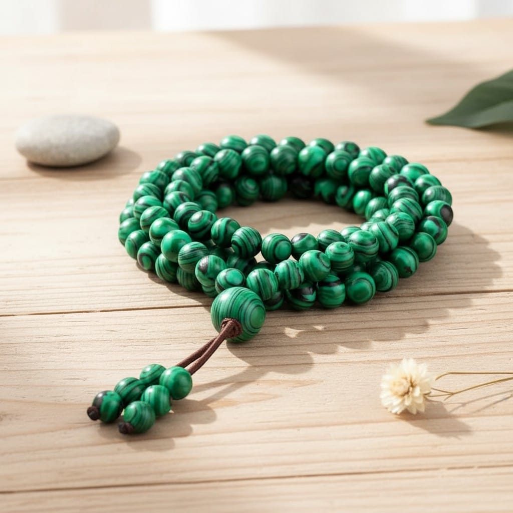Chapelet Musulman Pierre Malachite 108 Grains | SalatNoor