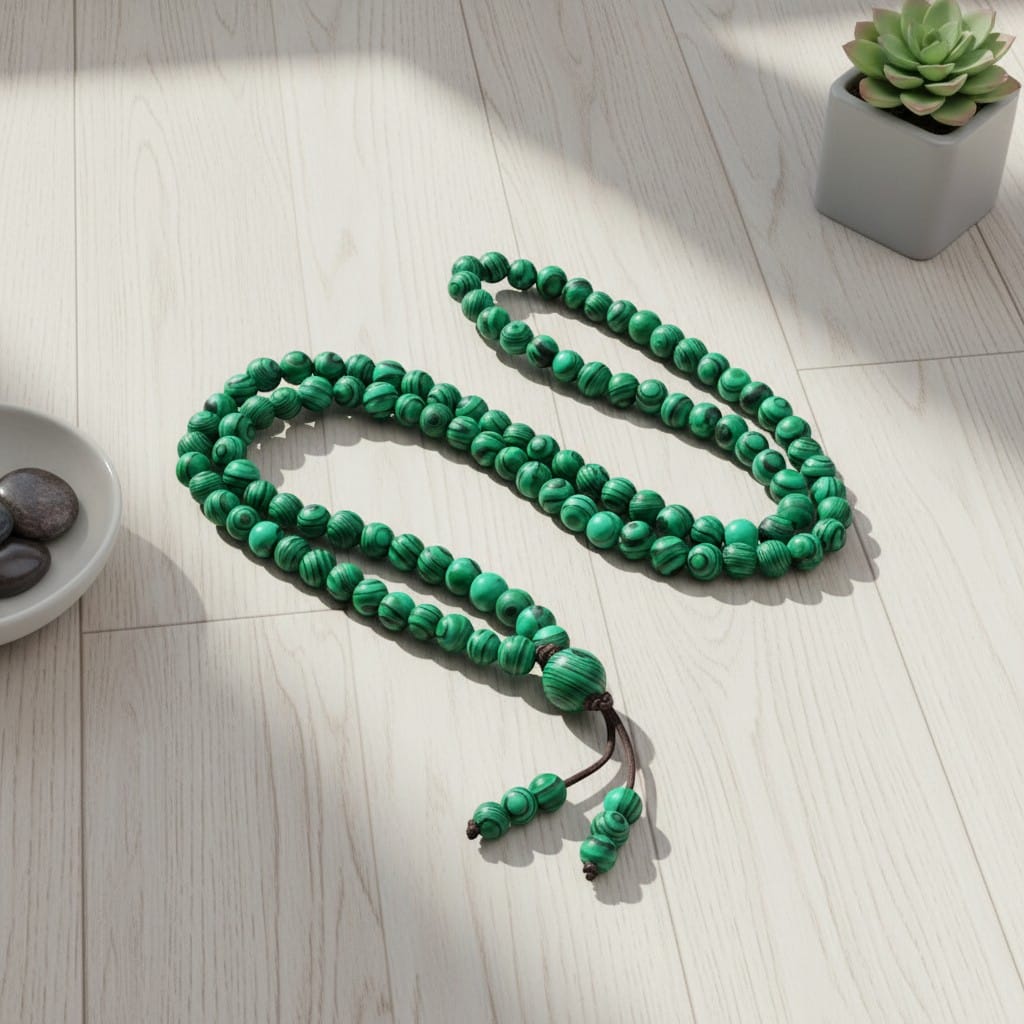 Chapelet Musulman Pierre Malachite 108 Grains | SalatNoor