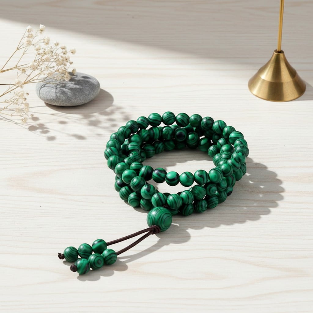 Chapelet Musulman Pierre Malachite 108 Grains | SalatNoor