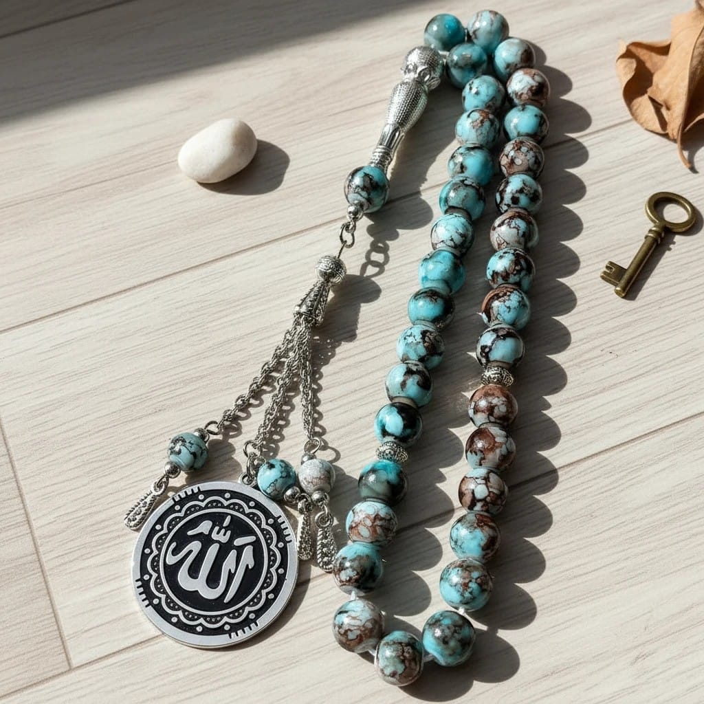 Chapelet Musulman Pierre - Pendentif Allah | SalatNoor