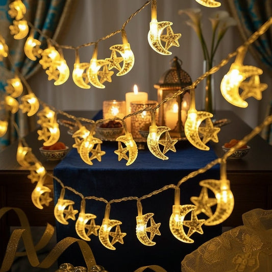 Guirlande Ramadan LED Étoile Lune 3M | SalatNoor
