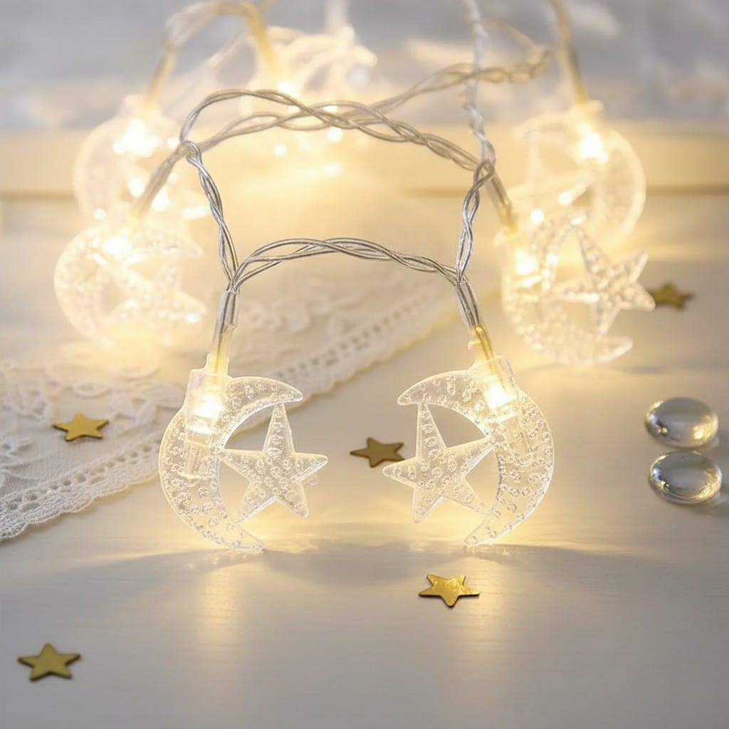 Guirlande Ramadan LED Étoile Lune 3M | SalatNoor