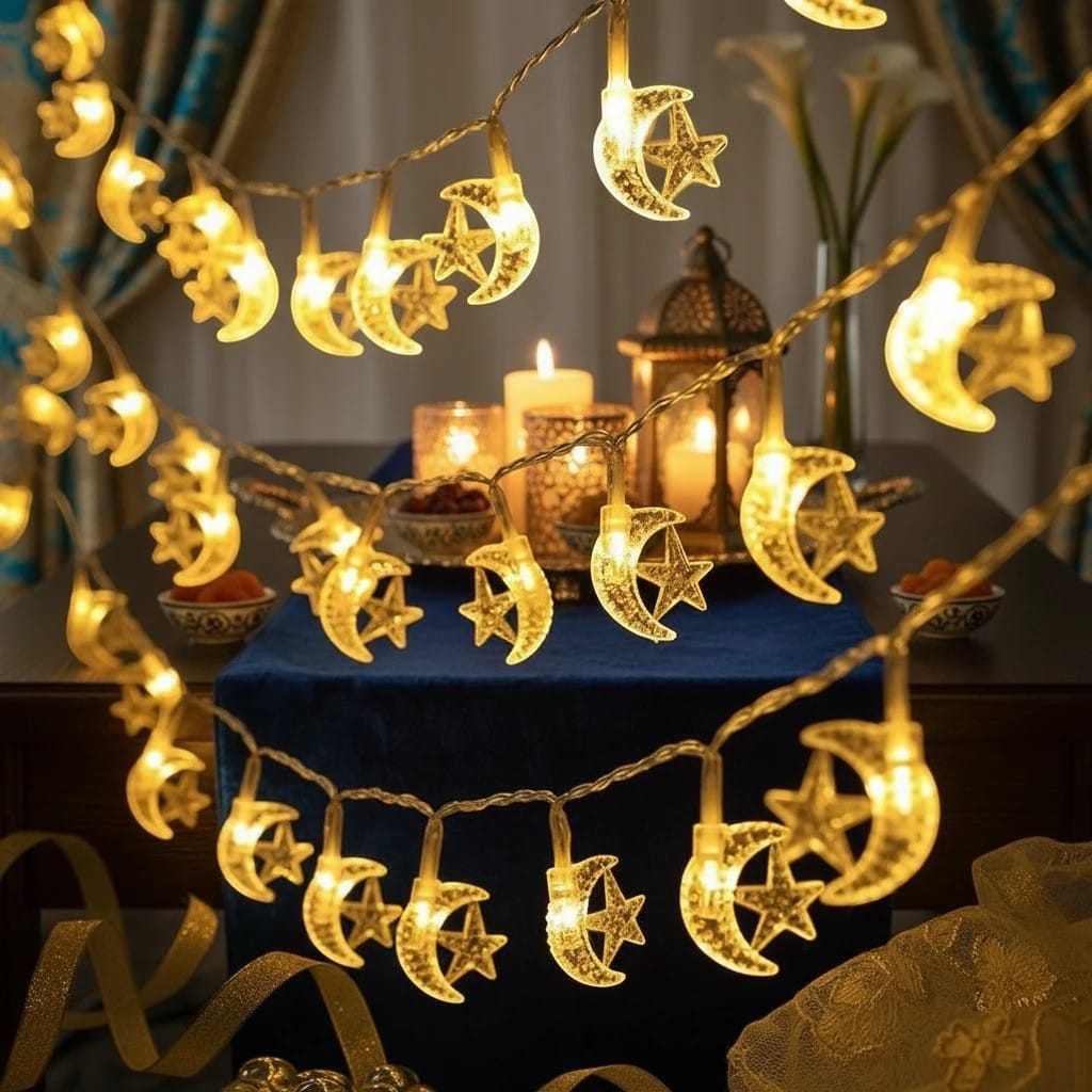 Guirlande Ramadan LED Étoile Lune 3M | SalatNoor
