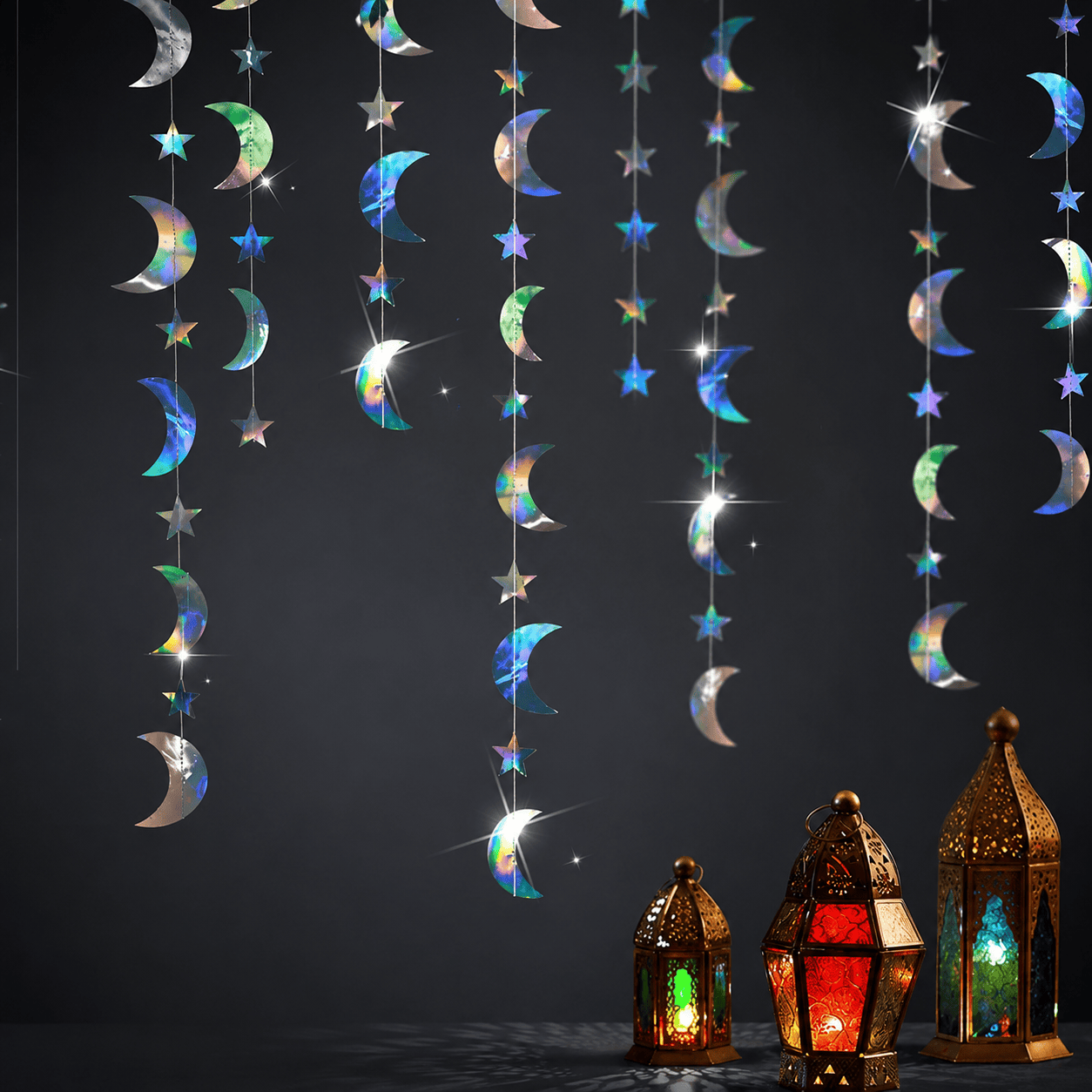 Guirlande Ramadan Papier Lune Étoile | SalatNoor