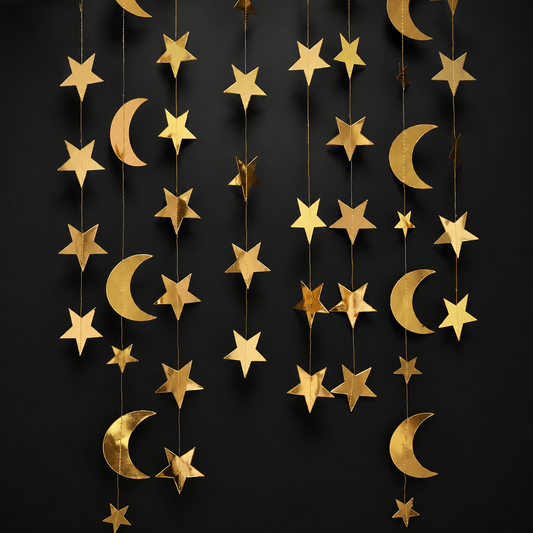 Guirlande Ramadan Papier Lune Étoile | SalatNoor