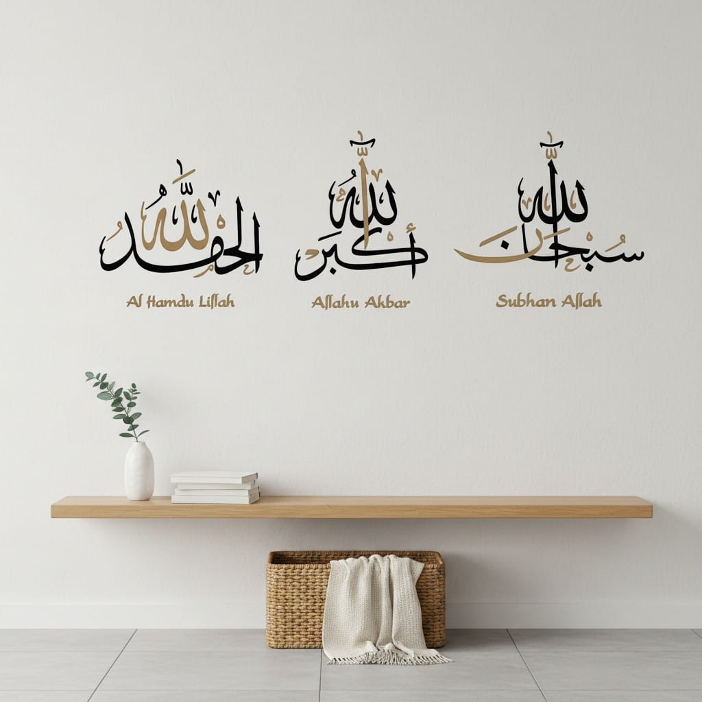 Sticker Mural Islamique Alhamdulillah Allahu Akbar | SalatNoor