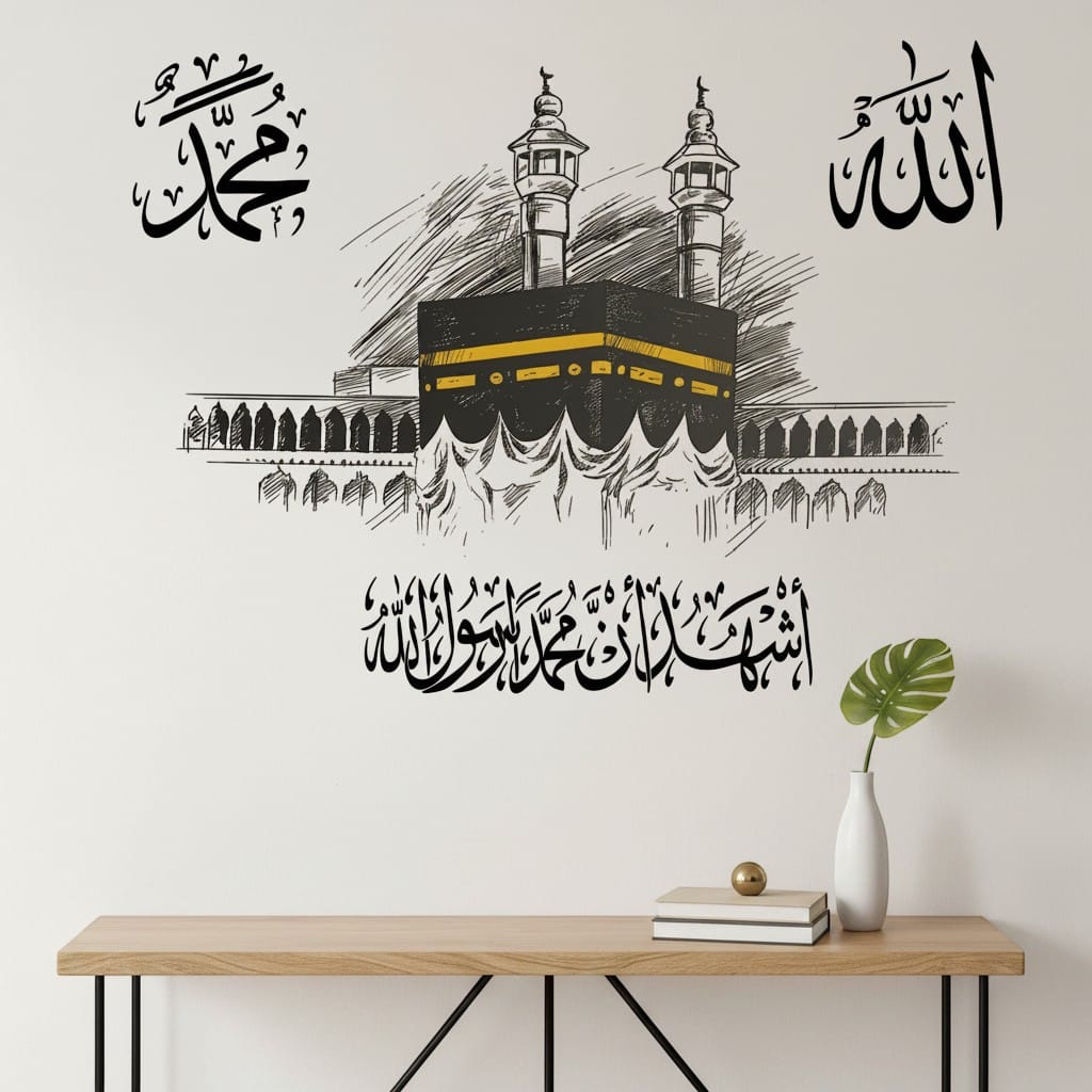 Sticker Mural Islamique Kaaba Coffret 2 Pièces | SalatNoor