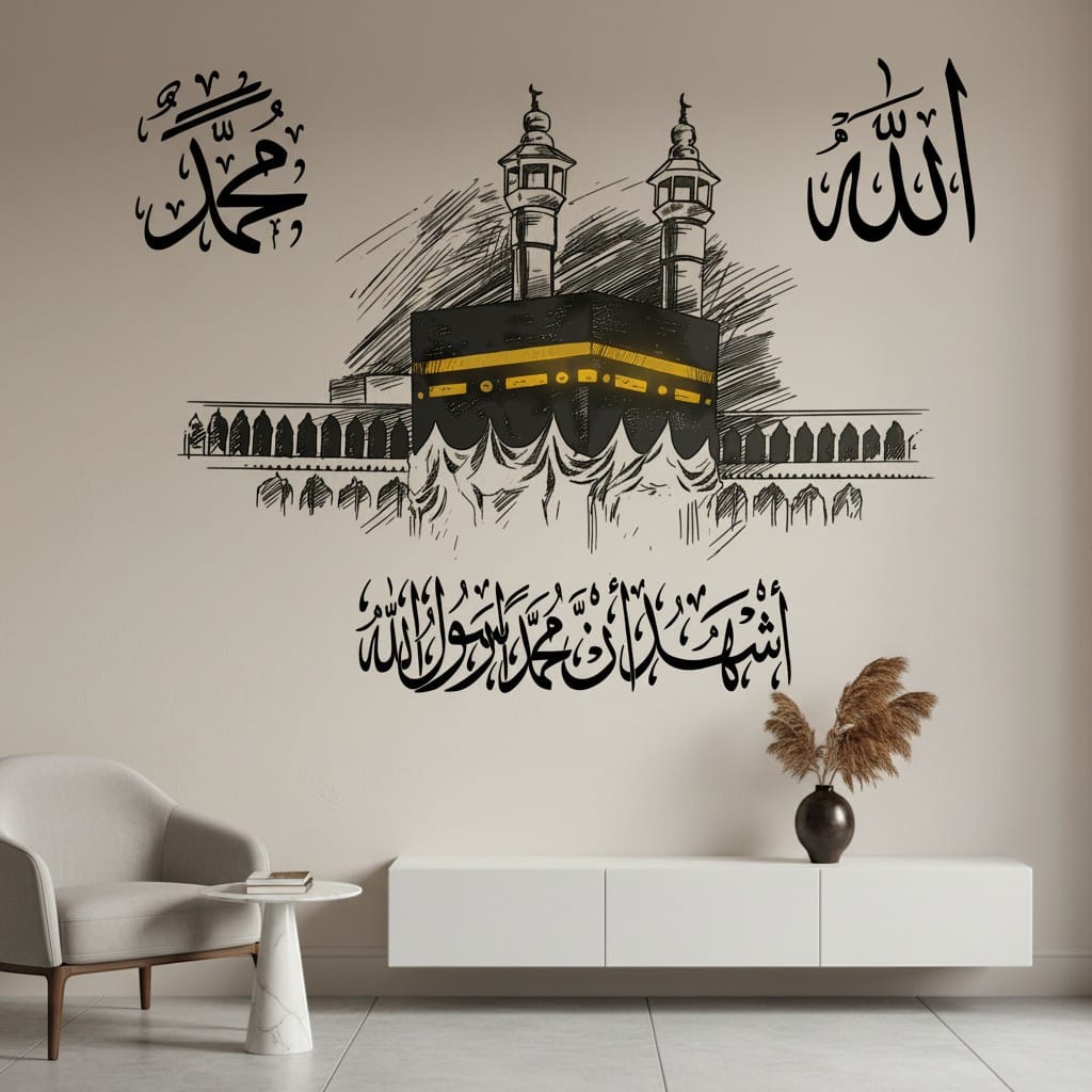 Sticker Mural Islamique Kaaba Coffret 2 Pièces | SalatNoor
