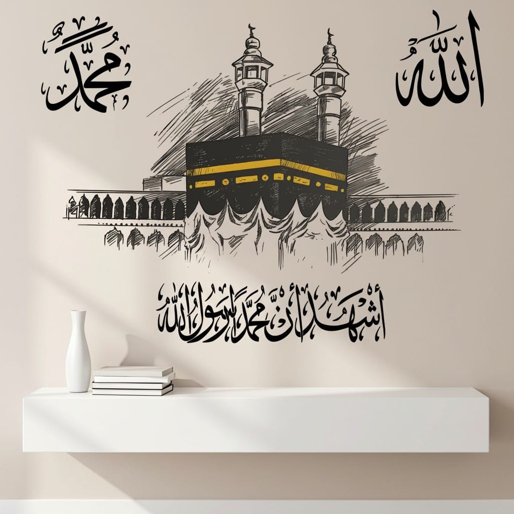 Sticker Mural Islamique Kaaba Coffret 2 Pièces | SalatNoor