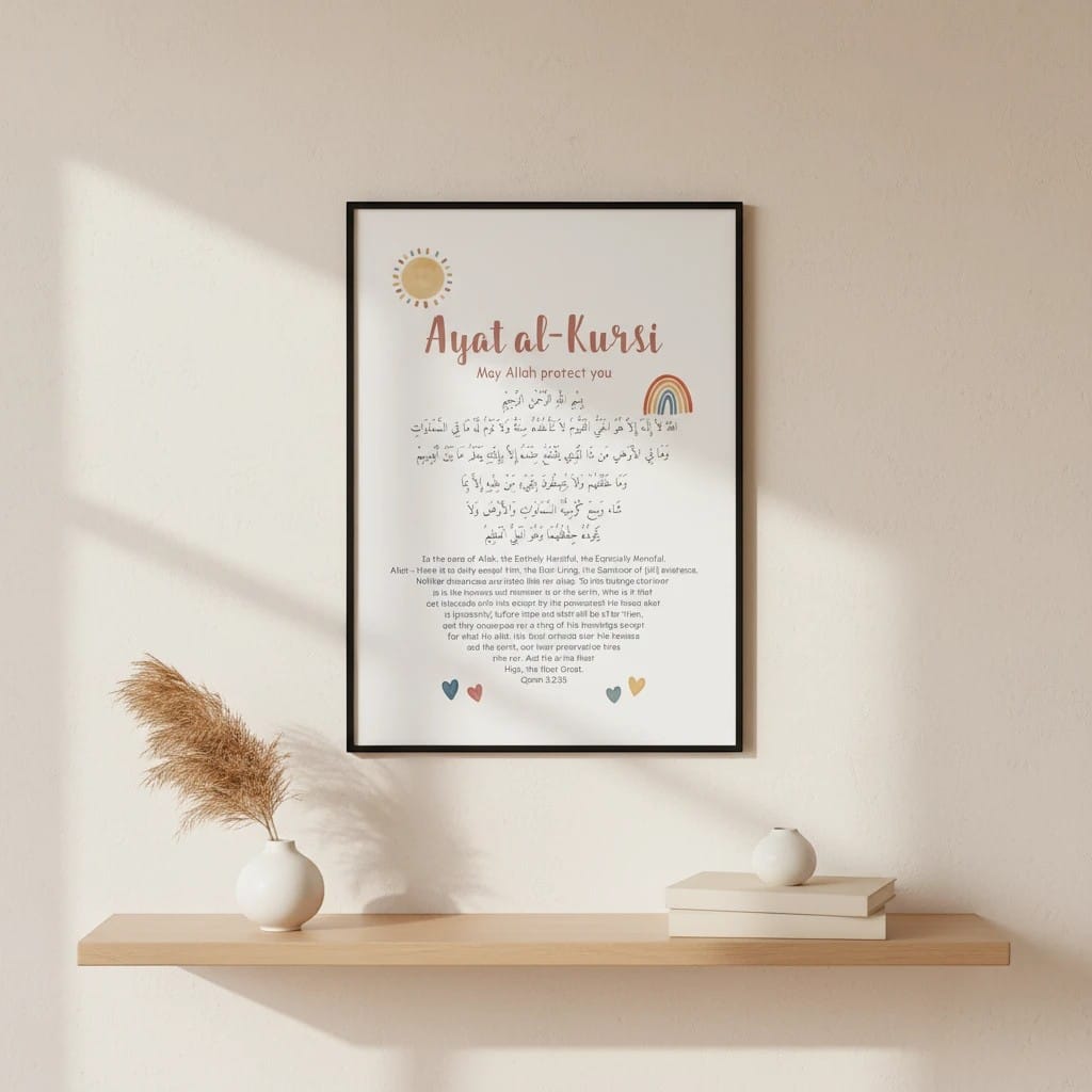 Tableau Islamique Ayat Al-Kursi Enfant | SalatNoor