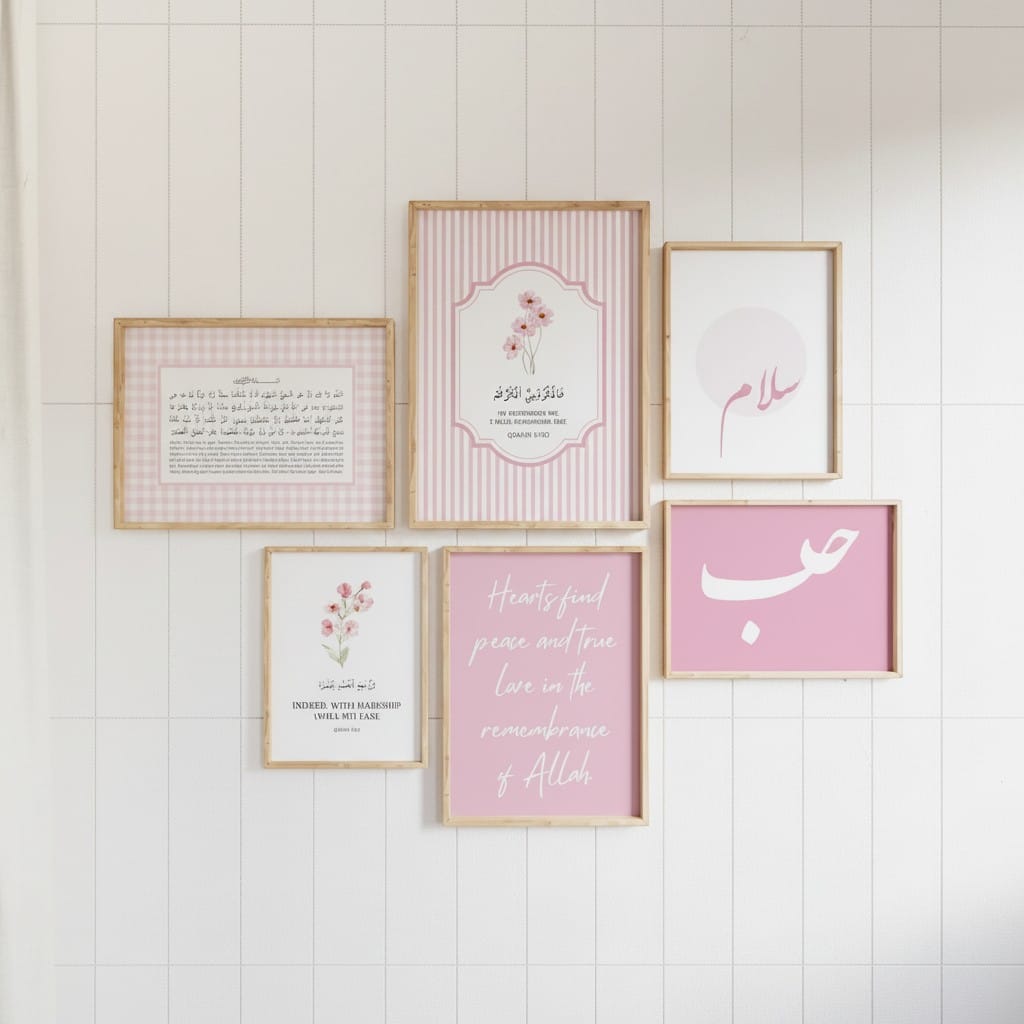 Tableau Islamique Ayatul Kursi Rose | SalatNoor
