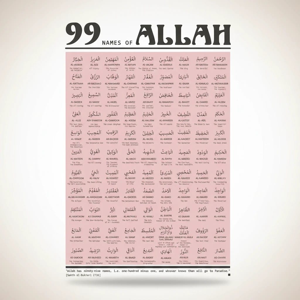 Tableau Islamique Bauhaus 99 Noms d'Allah | SalatNoor