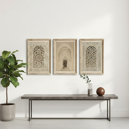 Tableau Islamique Fenêtre Coffret 3 Pièces | SalatNoor