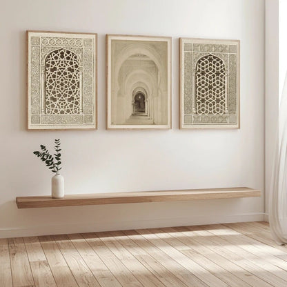 Tableau Islamique Fenêtre Coffret 3 Pièces | SalatNoor