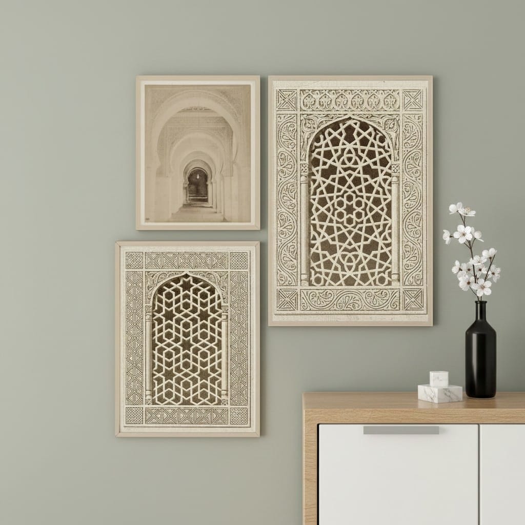 Tableau Islamique Fenêtre Coffret 3 Pièces | SalatNoor