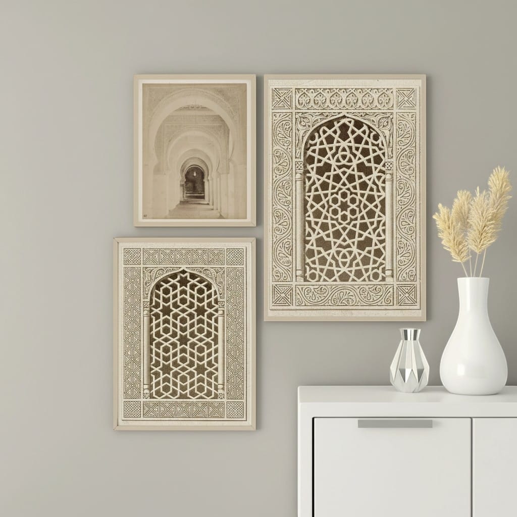 Tableau Islamique Fenêtre Coffret 3 Pièces | SalatNoor