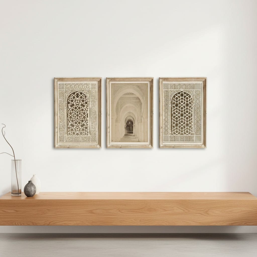 Tableau Islamique Fenêtre Coffret 3 Pièces | SalatNoor