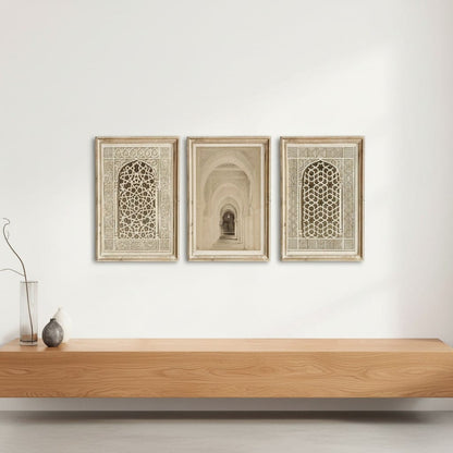 Tableau Islamique Fenêtre Coffret 3 Pièces | SalatNoor