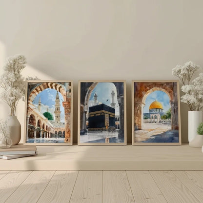 Tableau Islamique Mosquée Aquarelle | SalatNoor