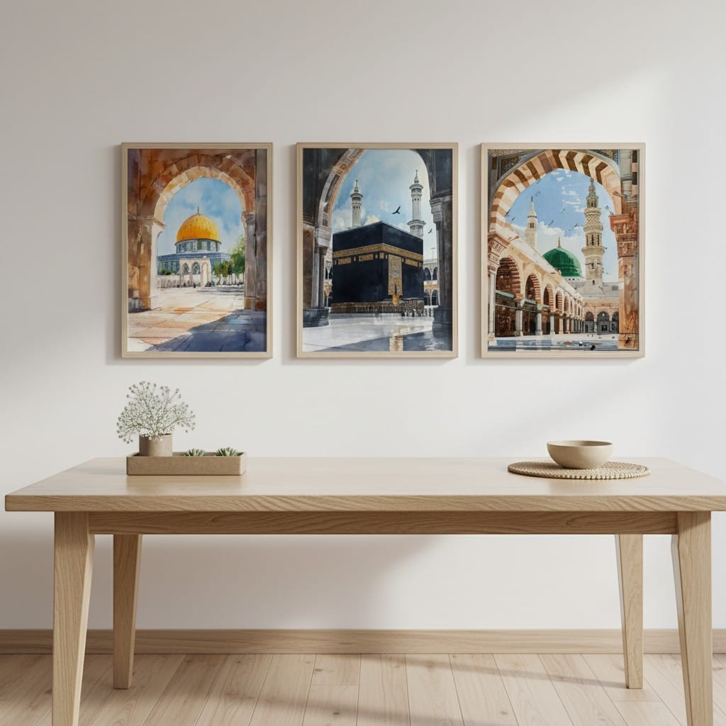 Tableau Islamique Mosquée Aquarelle | SalatNoor