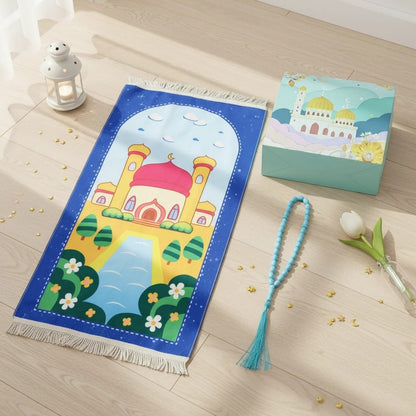 Tapis de Prière Enfant Coffret avec Chapelet | SalatNoor