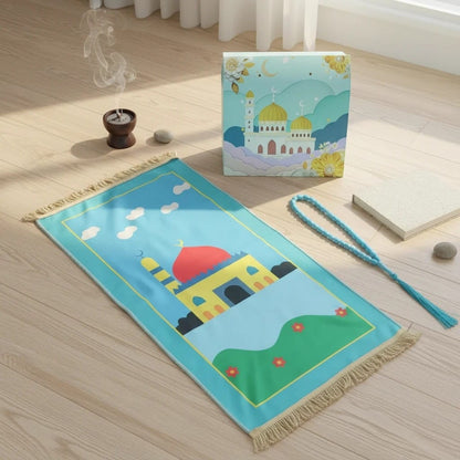 Tapis de Prière Enfant Coffret avec Chapelet | SalatNoor