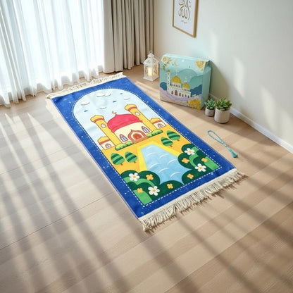 Tapis de Prière Enfant Coffret avec Chapelet | SalatNoor