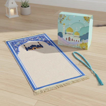 Tapis de Prière Enfant Coffret avec Chapelet | SalatNoor