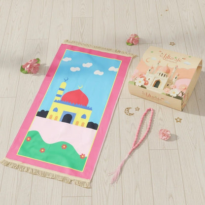 Tapis de Prière Enfant Coffret avec Chapelet | SalatNoor