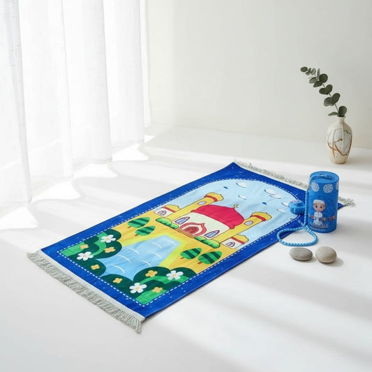 Tapis de Prière Enfant Coffret Cadeau Antidérapant | SalatNoor
