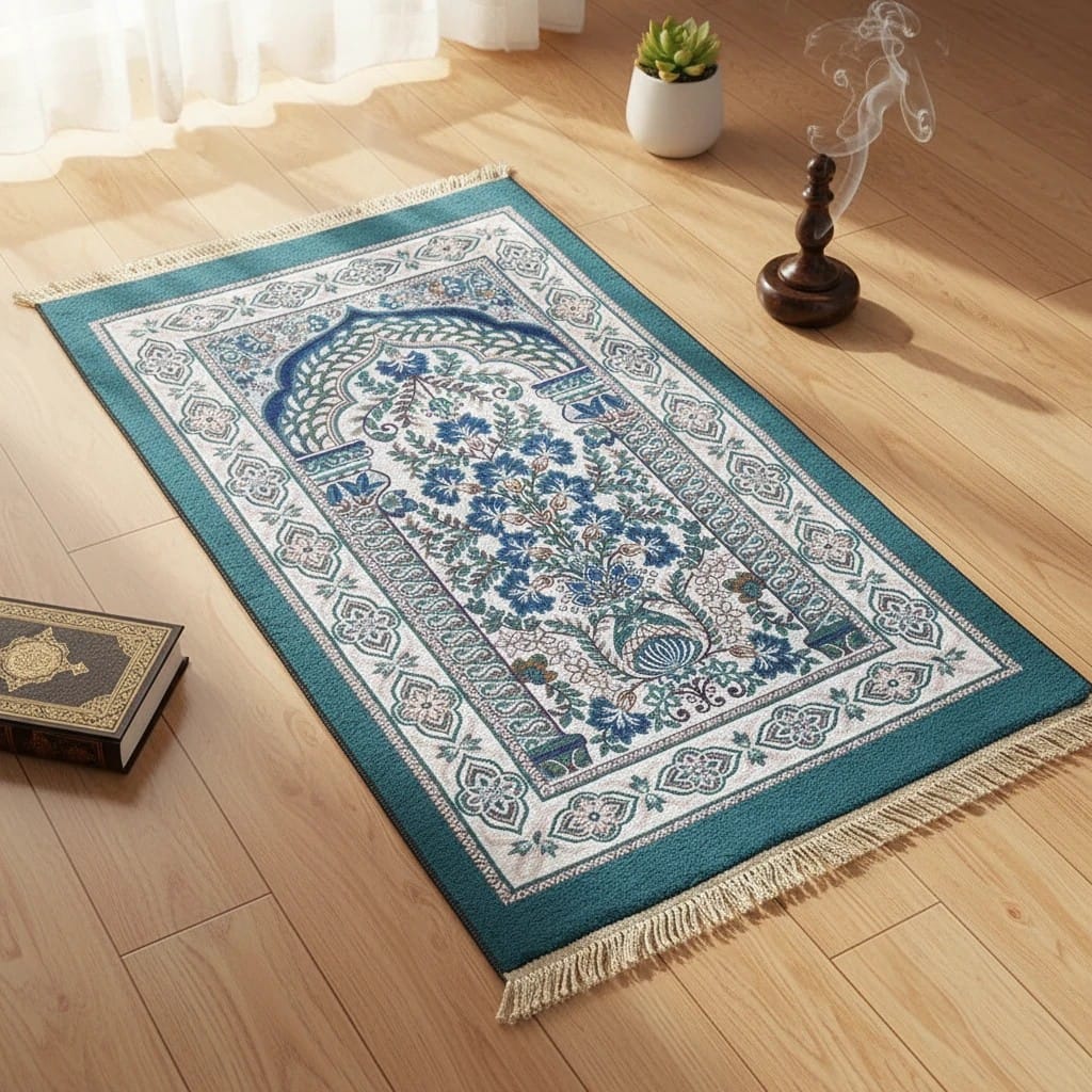 Tapis de Prière Pliable Coton Antidérapant | SalatNoor
