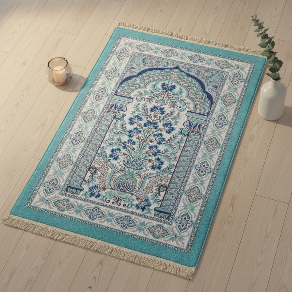 Tapis de Prière Pliable Coton Antidérapant | SalatNoor