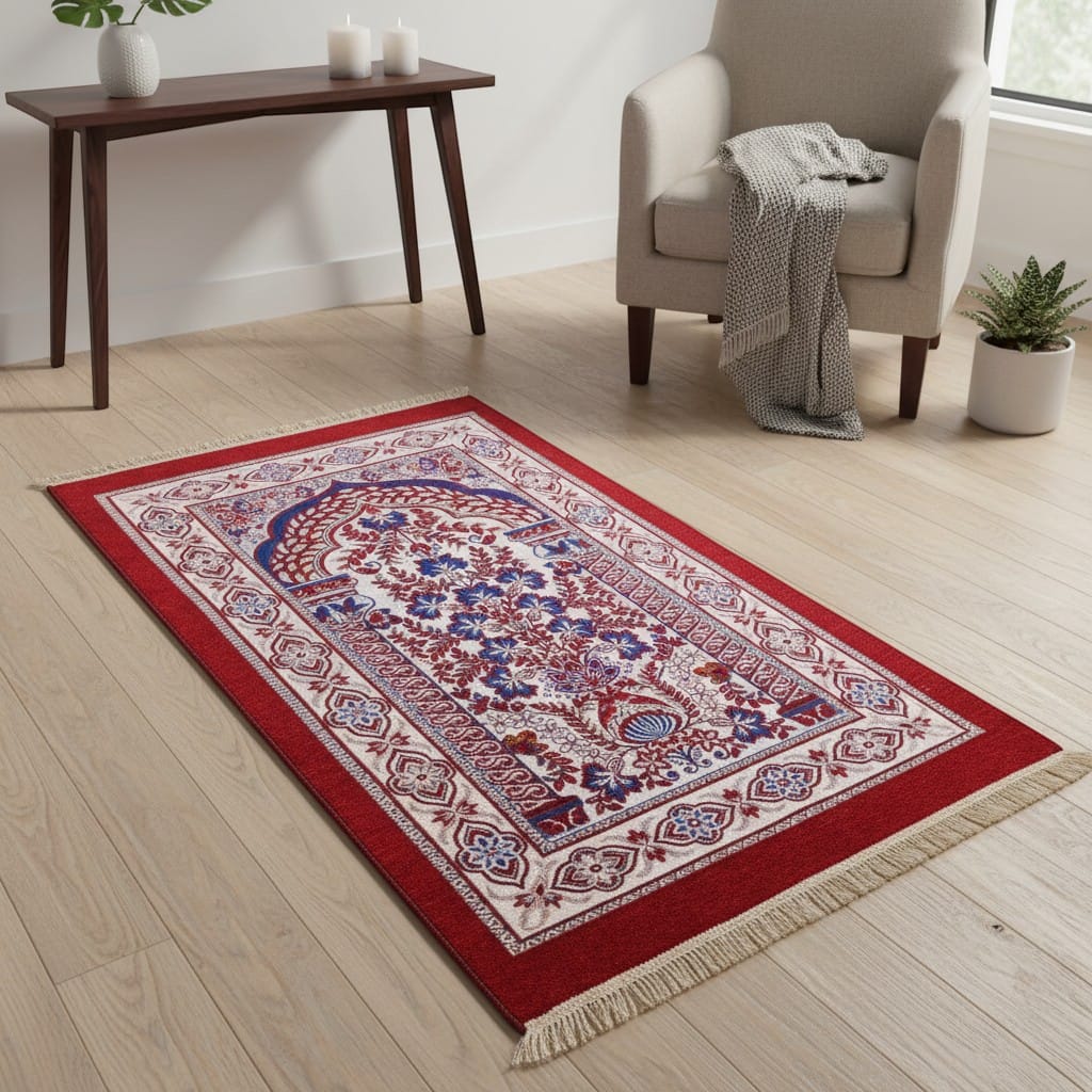 Tapis de Prière Pliable Coton Antidérapant | SalatNoor