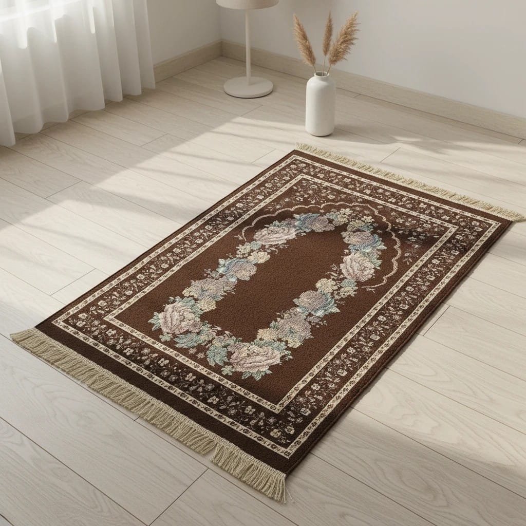 Tapis de Prière Pliable Floral Antidérapant | SalatNoor