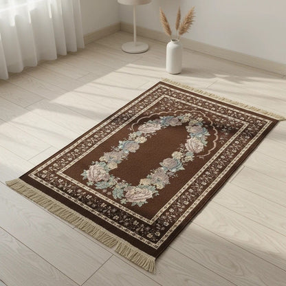 Tapis de Prière Pliable Floral Antidérapant | SalatNoor