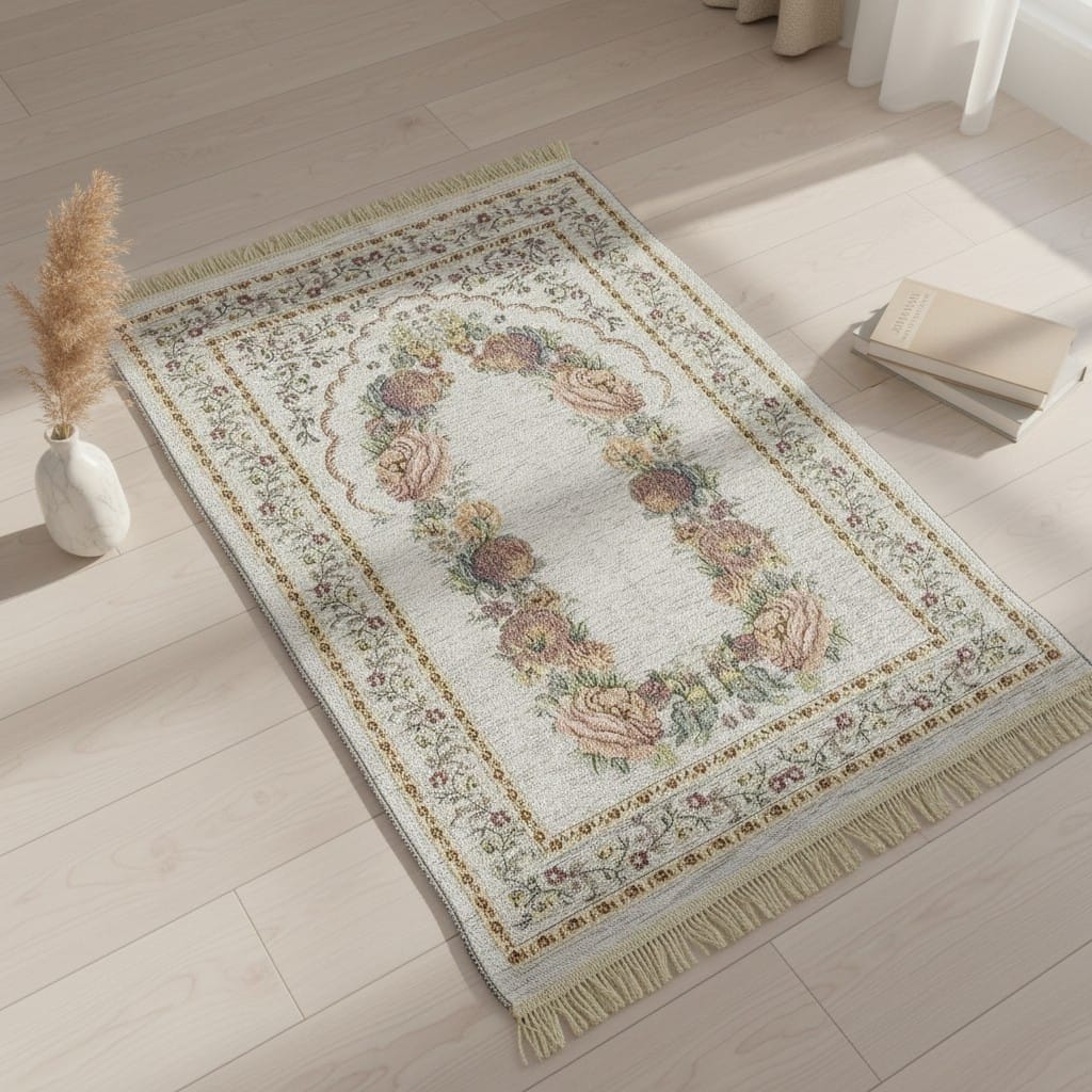 Tapis de Prière Pliable Floral Antidérapant | SalatNoor