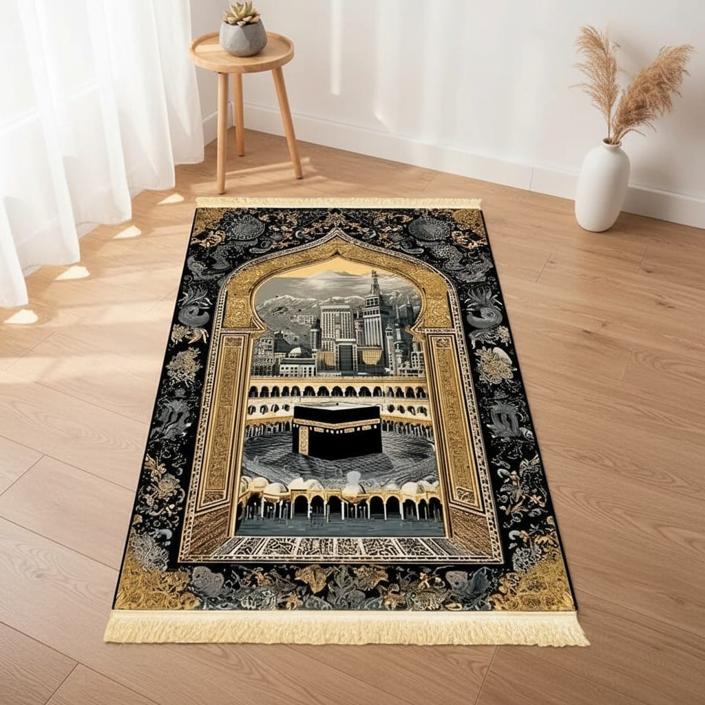 Tapis de Prière Pliable Rétro Mecque | SalatNoor