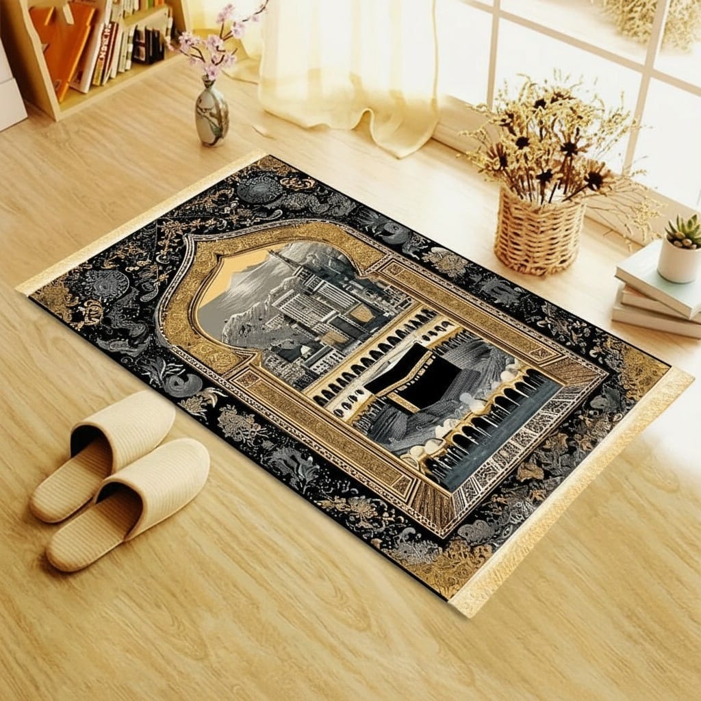 Tapis de Prière Pliable Rétro Mecque | SalatNoor