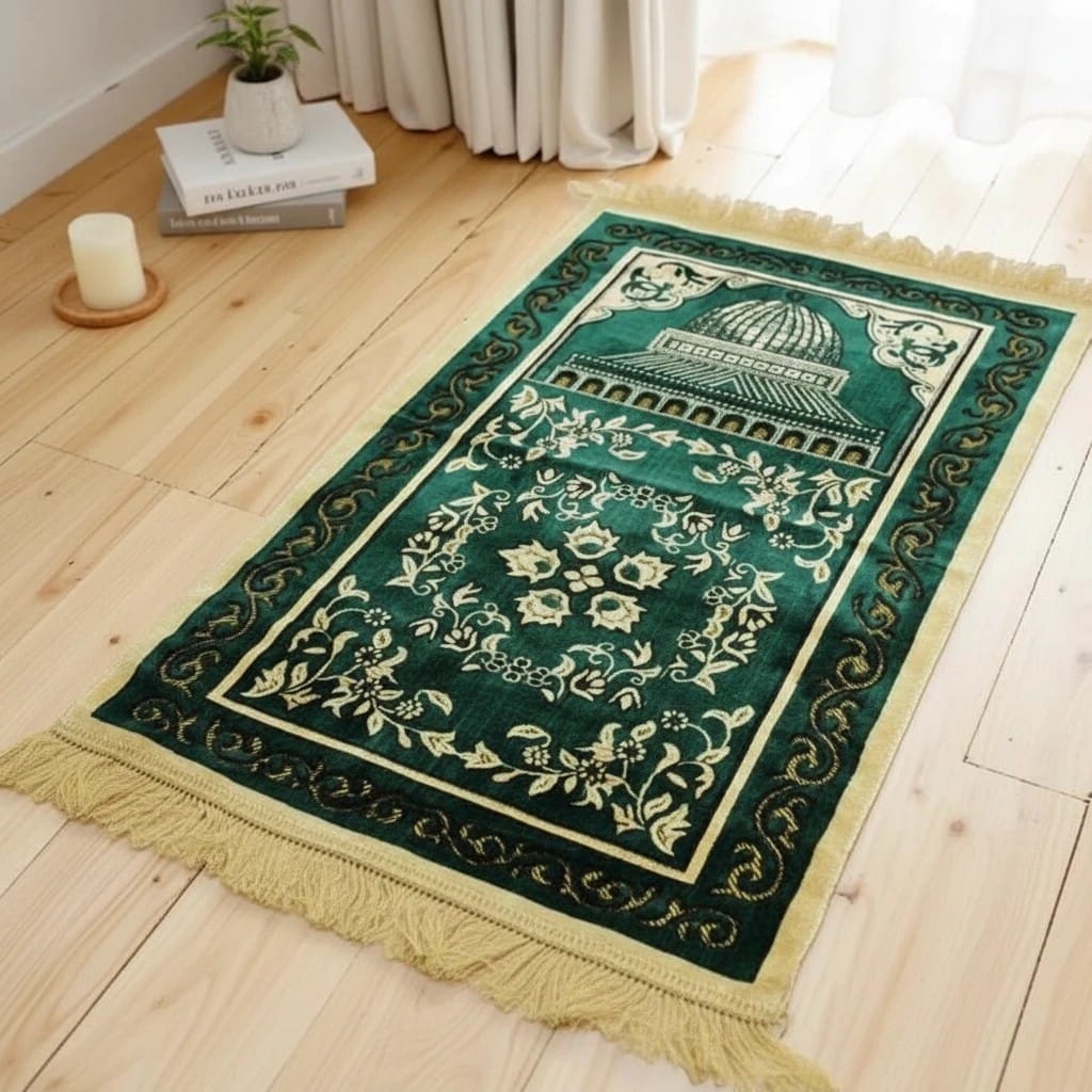 Tapis de Prière Pliable Velours Antidérapant | SalatNoor