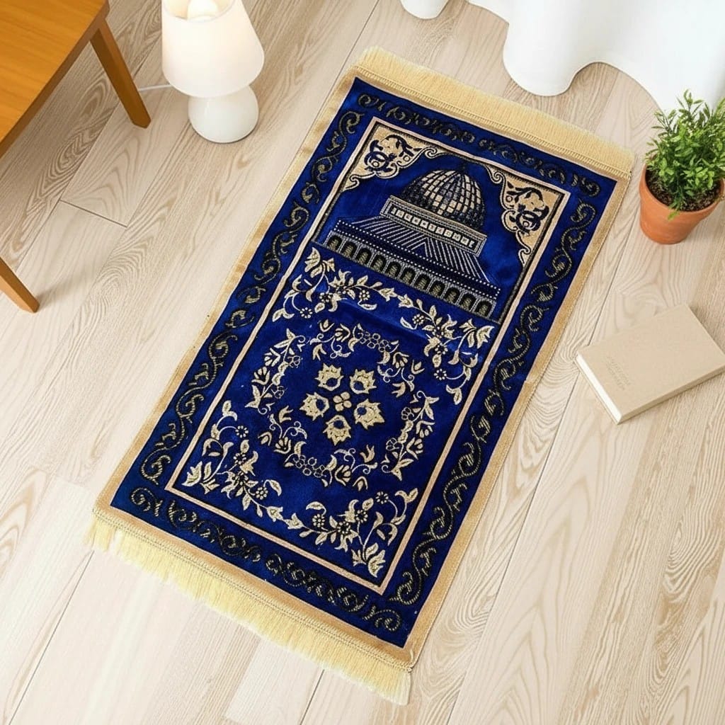 Tapis de Prière Pliable Velours Antidérapant | SalatNoor