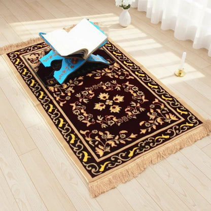 Tapis de Prière Pliable Velours Antidérapant | SalatNoor