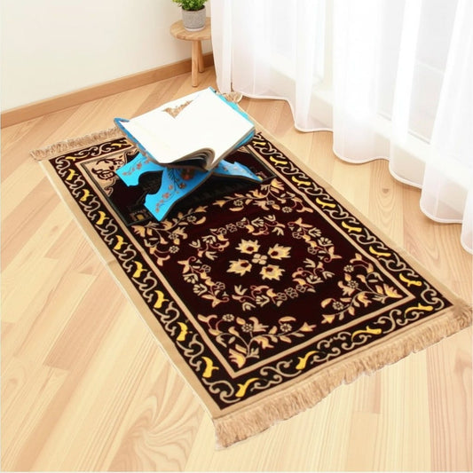 Tapis de Prière Pliable Velours Antidérapant | SalatNoor