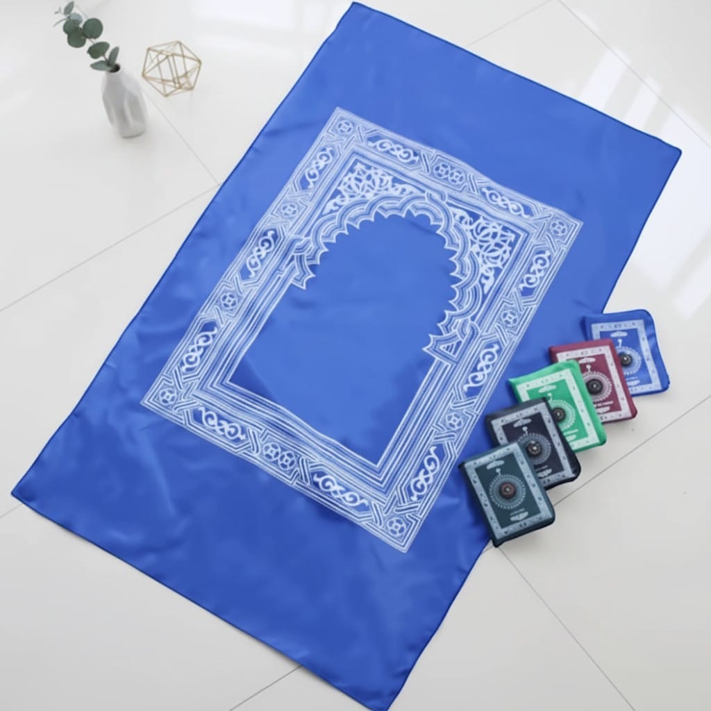 Tapis de Prière Voyage avec Boussole et Pochette | SalatNoor
