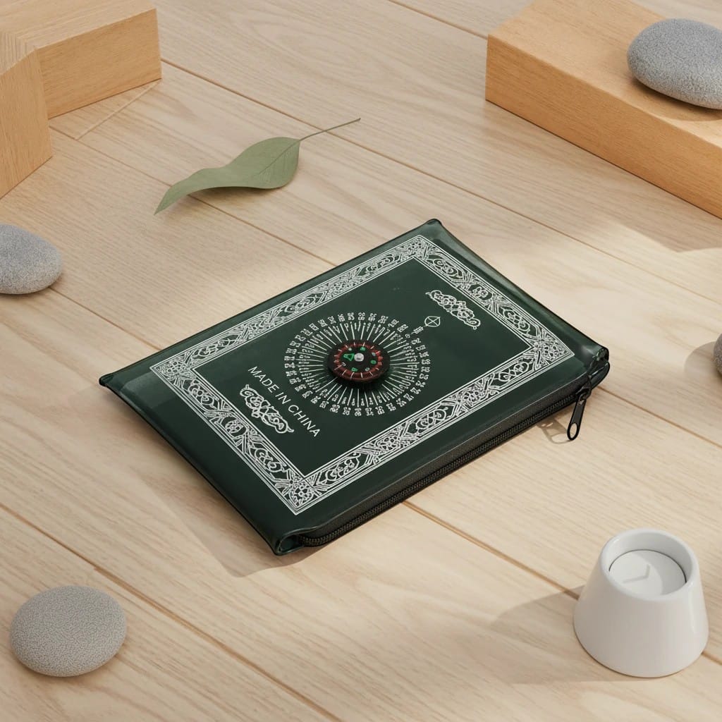 Tapis de Prière Voyage avec Boussole et Pochette | SalatNoor